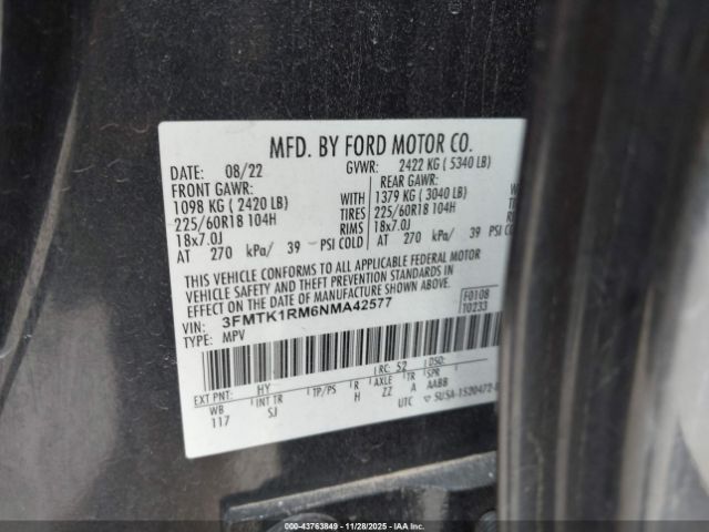 2022 FORD MUSTANG MACH-E 3FMTK1RM6NMA42577 Photo 8