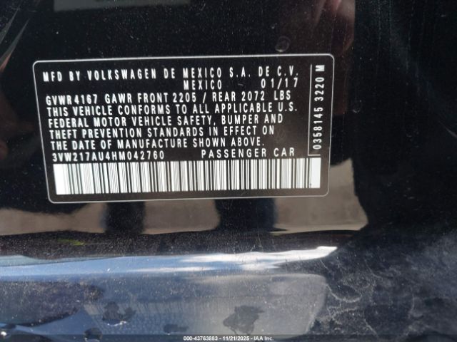 2017 VOLKSWAGEN GOLF 3VW217AU4HM042760 Photo 8