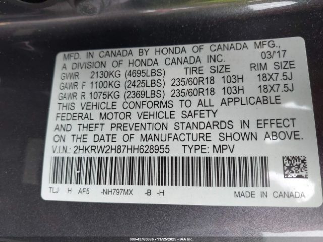 2017 HONDA CR-V 2HKRW2H87HH628955 Photo 8