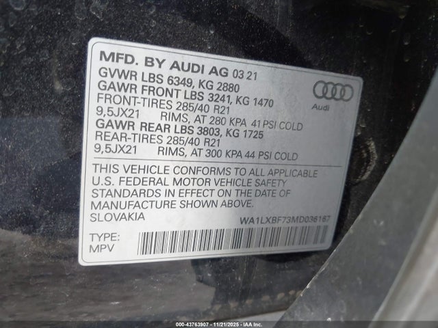 2021 AUDI Q7 WA1LXBF73MD036167 Photo 8