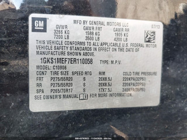 2014 GMC YUKON XL 1500 1GKS1MEF7ER110058 Photo 8