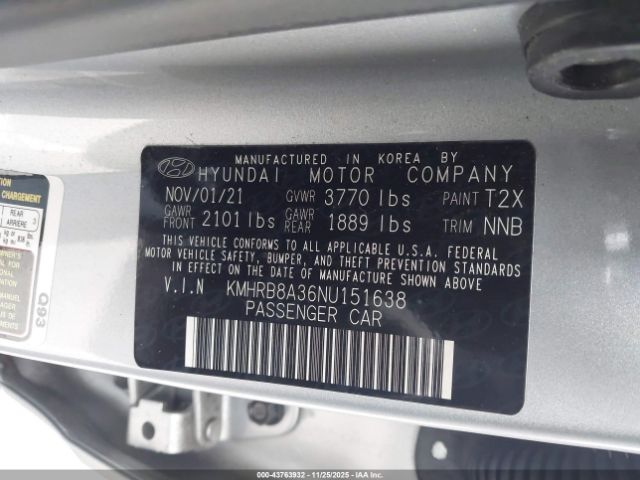 2022 HYUNDAI VENUE KMHRB8A36NU151638 Photo 8