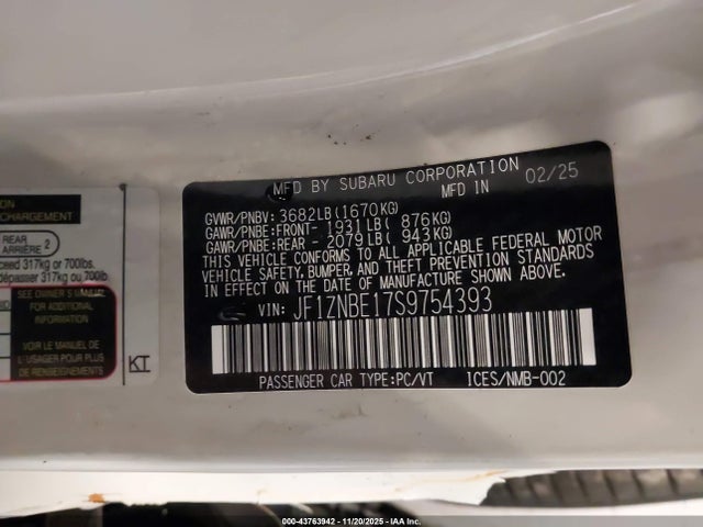 JF1ZNBE17S9754393 Toyota Gr86 Premium