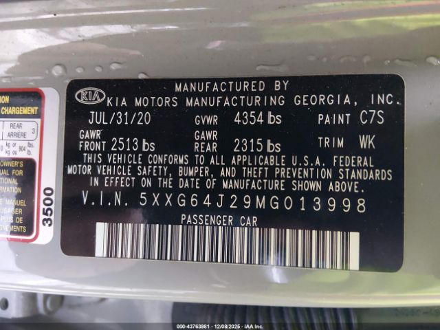 2021 KIA K5 5XXG64J29MG013998 Photo 8