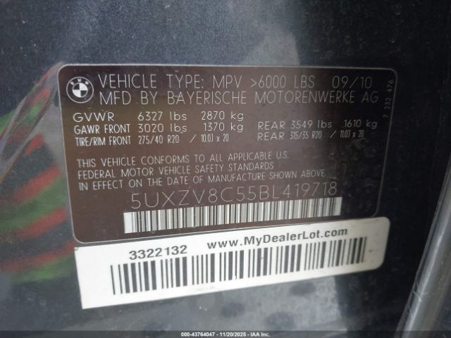 2011 BMW X5 5UXZV8C55BL419718 Photo 8