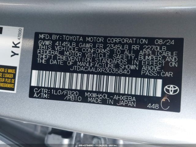 2024 TOYOTA PRIUS JTDACAAUXR3035840 Photo 8