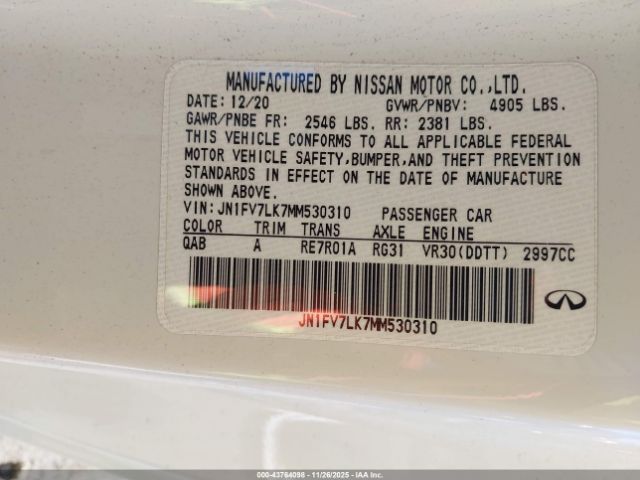 2021 INFINITI Q60 JN1FV7LK7MM530310 Photo 8