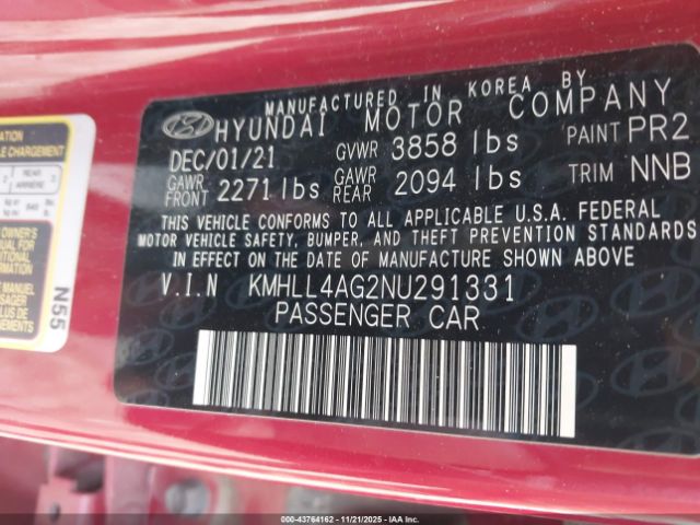 2022 HYUNDAI ELANTRA KMHLL4AG2NU291331 Photo 8