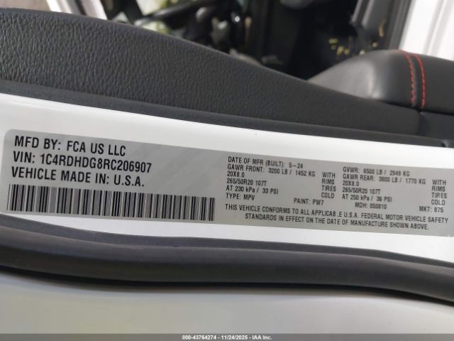2024 DODGE DURANGO 1C4RDHDG8RC206907 Photo 8