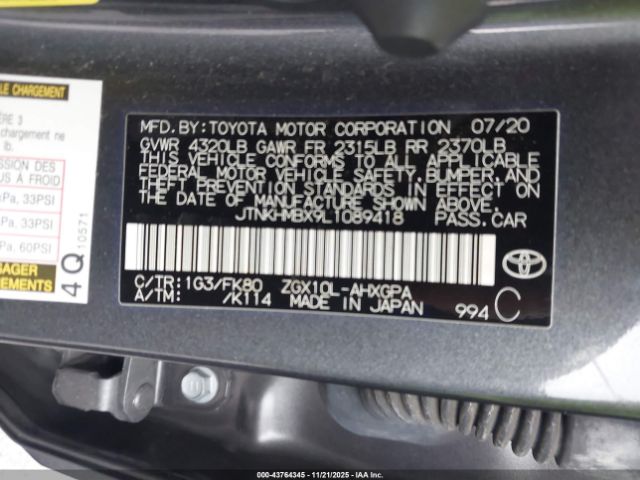 2020 TOYOTA C-HR JTNKHMBX9L1089418 Photo 8