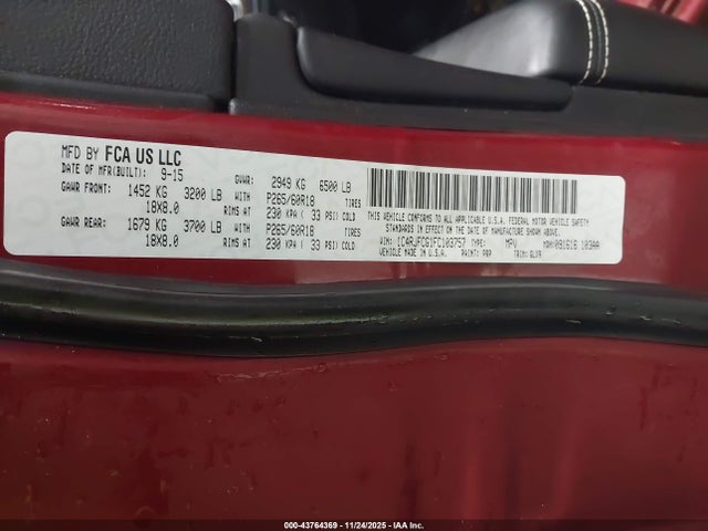 Jeep Grand Cherokee Overland 2015 1C4RJFCG1FC103757 Image 9