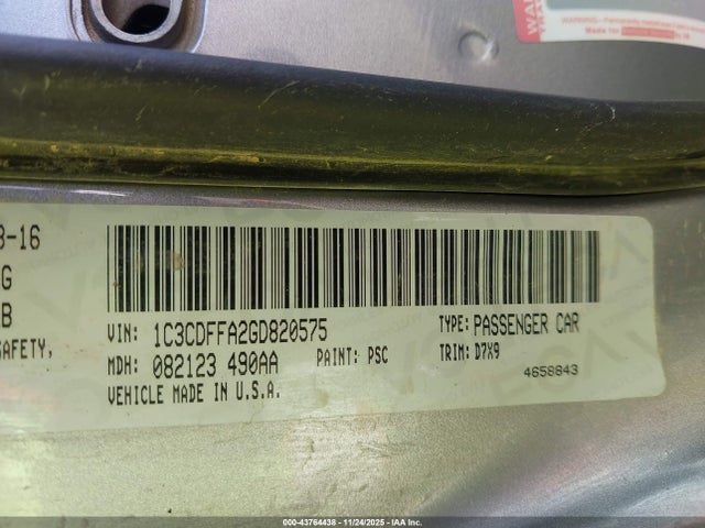 2016 DODGE DART 1C3CDFFA2GD820575 Photo 8