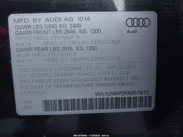 2015 AUDI Q5 WA1LFAFP2FA051812 Photo 8