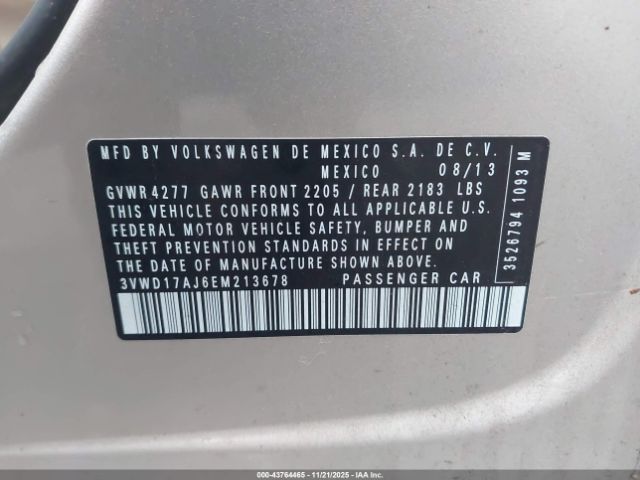 2014 VOLKSWAGEN JETTA 3VWD17AJ6EM213678 Photo 8