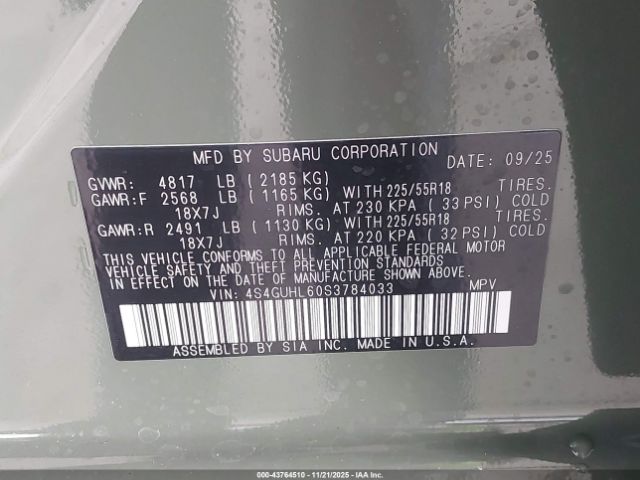 2025 SUBARU CROSSTREK 4S4GUHL60S3784033 Photo 8