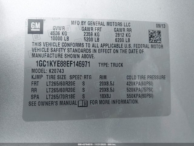 1GC1KYE88EF146971 Chevrolet Silverado 2500hd Ltz