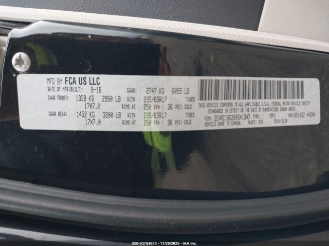 2019 CHRYSLER PACIFICA 2C4RC1BG2KR541347 Photo 8