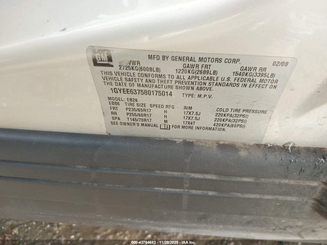 2008 CADILLAC SRX 1GYEE637580175014 Photo 8