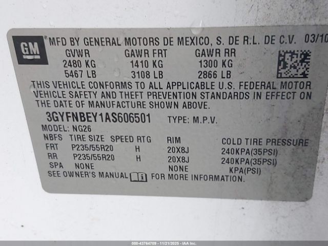 2010 CADILLAC SRX 3GYFNBEY1AS606501 Photo 8