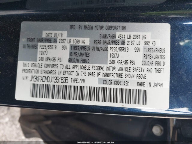 Aukcja sprzedaży 2018 Mazda Cx-5 Grand Touring, vin: JM3KFADM0J1351536, numer aukcji: 43764823