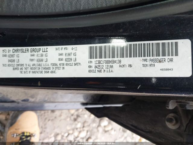 2011 CHRYSLER 200 1C3BC1FB8BN584138 Photo 8