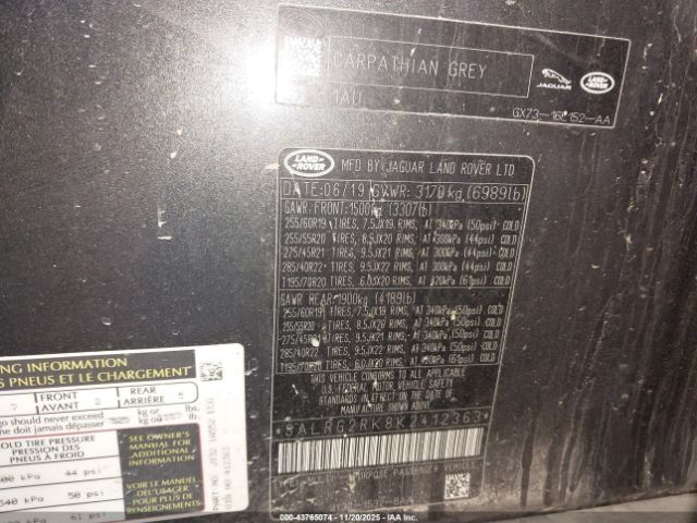 2019 LAND ROVER DISCOVERY SALRG2RK8K2412363 Photo 8