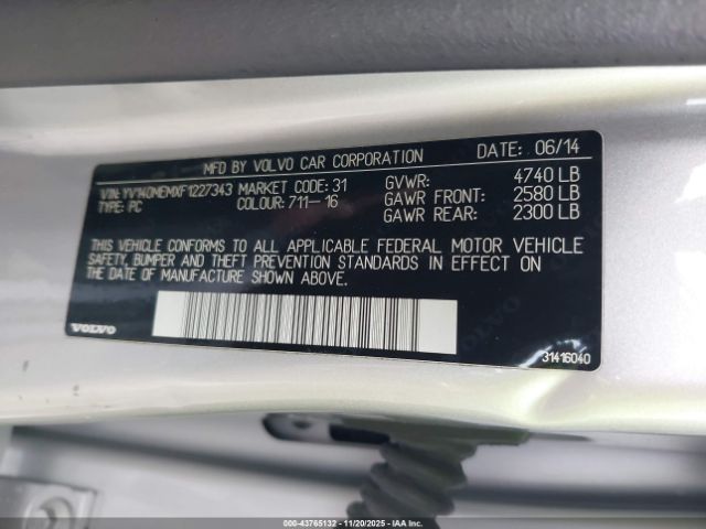 2015 VOLVO V60 YV140MEMXF1227343 Photo 8