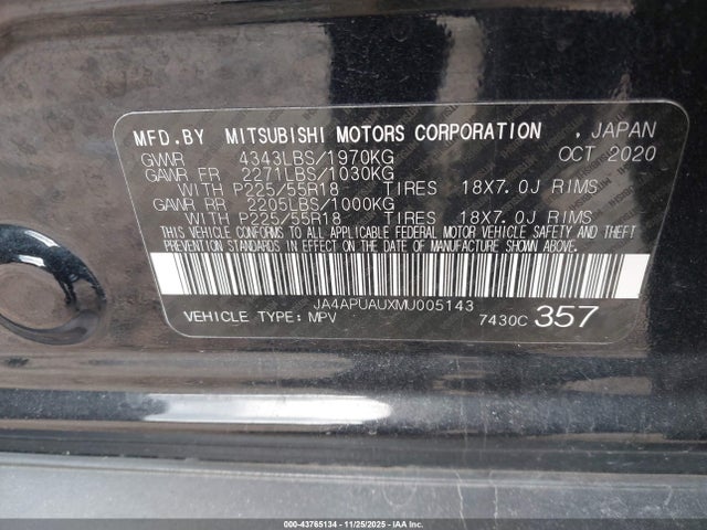 2021 MITSUBISHI OUTLANDER SPORT JA4APUAUXMU005143 Photo 8