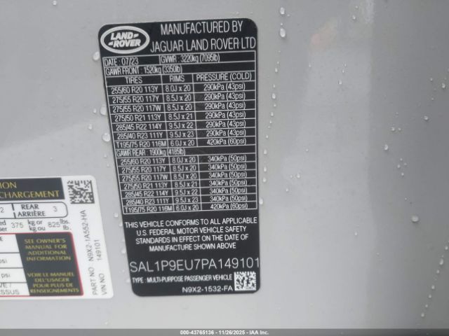 2023 LAND ROVER RANGE ROVER SPORT SAL1P9EU7PA149101 Photo 8