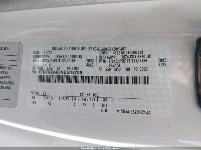 Ford F-250 Xl 2022 1FD7X2A65NEG18705 Image 9