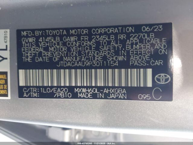 2023 TOYOTA PRIUS JTDACAAU9P3011154 Photo 8