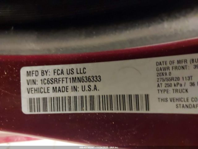 2021 RAM 1500 1C6SRFFT1MN636333 Photo 8