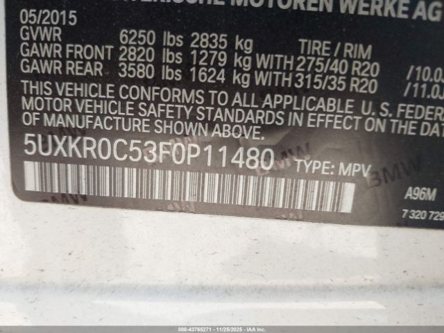 2015 BMW X5 5UXKR0C53F0P11480 Photo 8