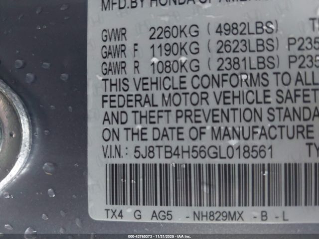 2016 ACURA RDX 5J8TB4H56GL018561 Photo 8