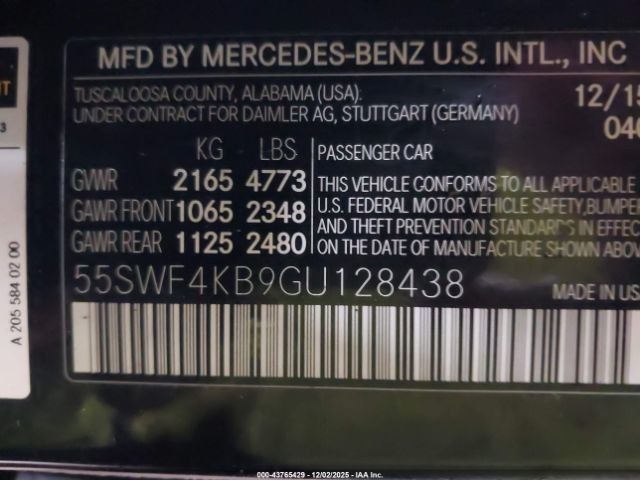 2016 MERCEDES-BENZ C 300 55SWF4KB9GU128438 Photo 8