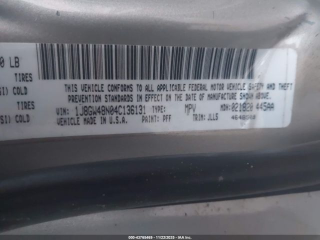 2004 JEEP GRAND CHEROKEE 1J8GW48N04C136131 Photo 8