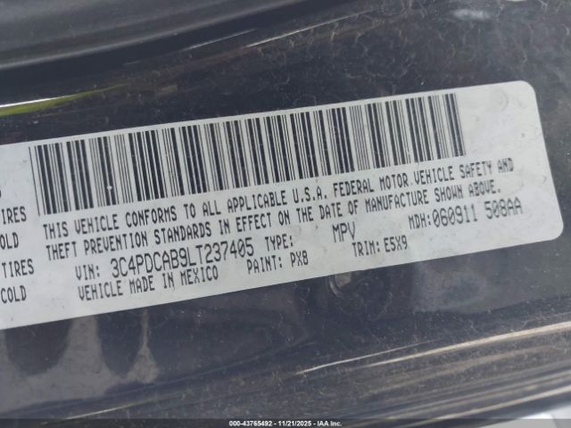 2020 DODGE JOURNEY 3C4PDCAB9LT237405 Photo 8