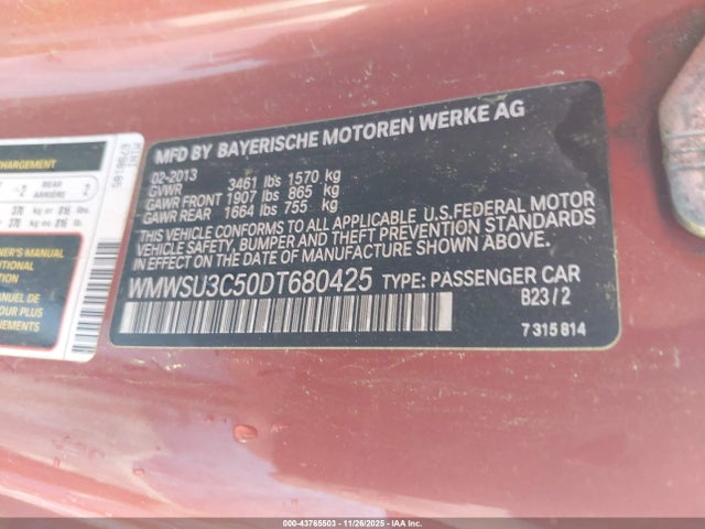 2013 MINI HARDTOP WMWSU3C50DT680425 Photo 8