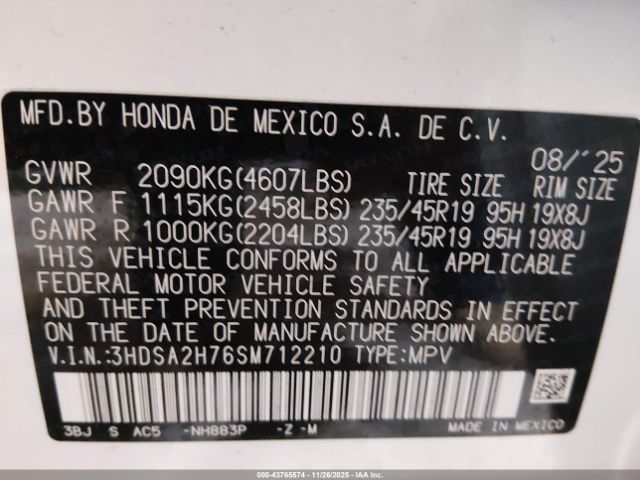 2025 ACURA ADX 3HDSA2H76SM712210 Photo 8