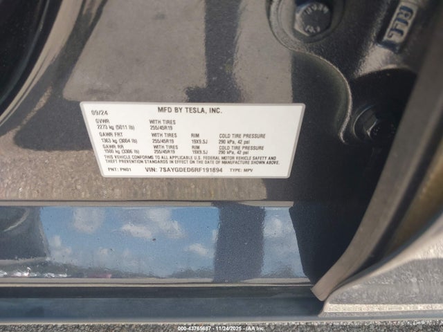2024 TESLA MODEL Y 7SAYGDED6RF191894 Photo 8