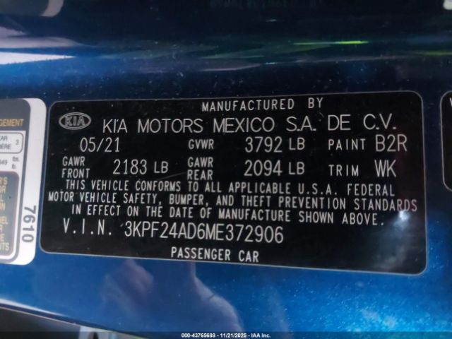 2021 KIA FORTE 3KPF24AD6ME372906 Photo 8