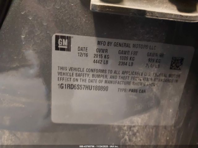 2017 CHEVROLET VOLT 1G1RD6S57HU180890 Photo 8