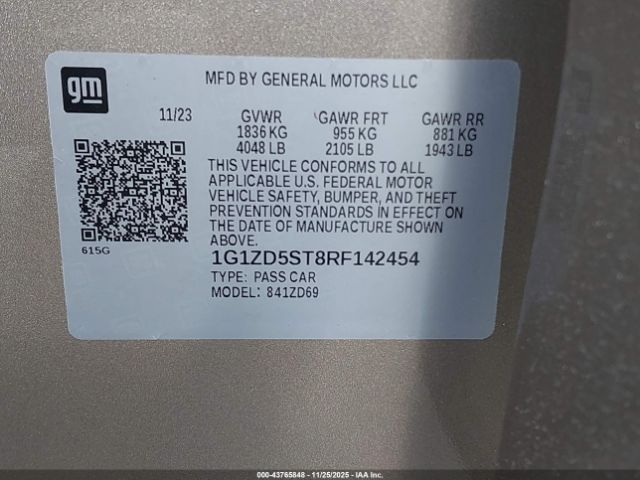 2024 CHEVROLET MALIBU 1G1ZD5ST8RF142454 Photo 8