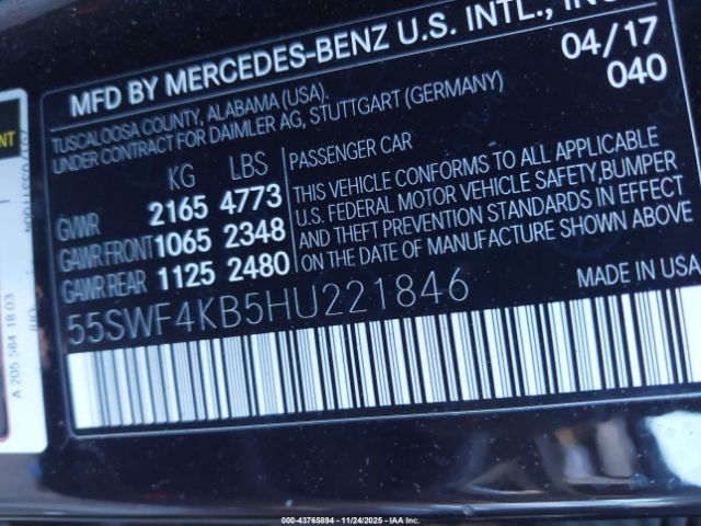 2017 MERCEDES-BENZ C 300 55SWF4KB5HU221846 Photo 8