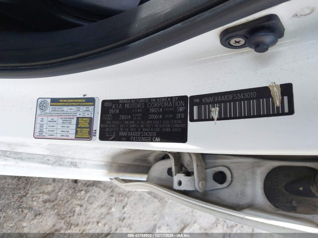 43765902 :رقم المزاد ، KNAFX4A83F5343010 vin ، 2015 Kia Forte Ex مزاد بيع