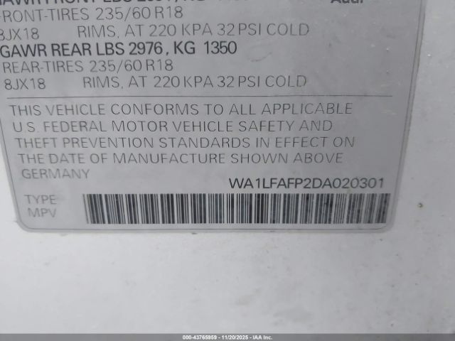 2013 AUDI Q5 WA1LFAFP2DA020301 Photo 8