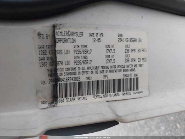 2006 CHRYSLER PACIFICA 2A4GM48416R743826 Photo 8