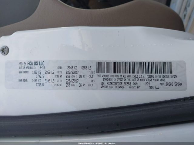 2016 CHRYSLER TOWN & COUNTRY 2C4RC1BG2GR166583 Photo 8