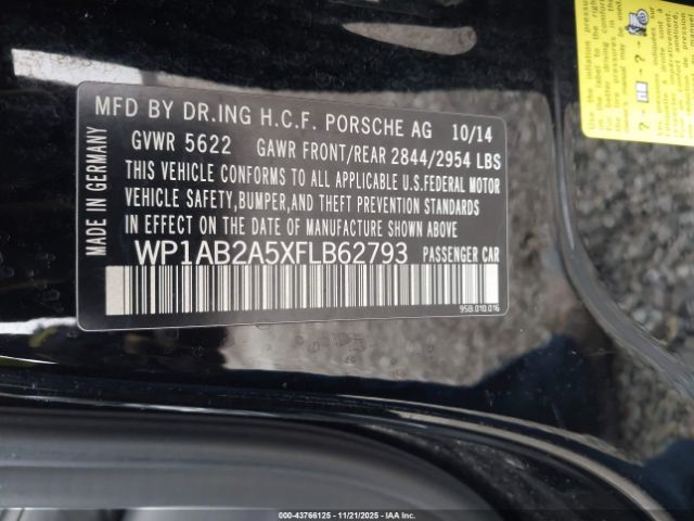 2015 PORSCHE MACAN WP1AB2A5XFLB62793 Photo 8