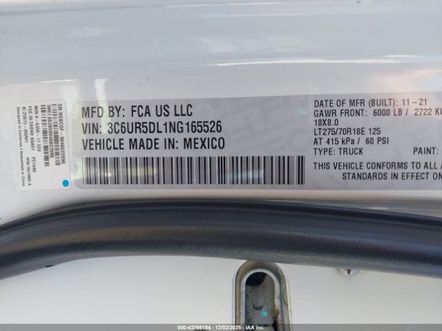 2022 RAM 2500 3C6UR5DL1NG165526 Photo 8